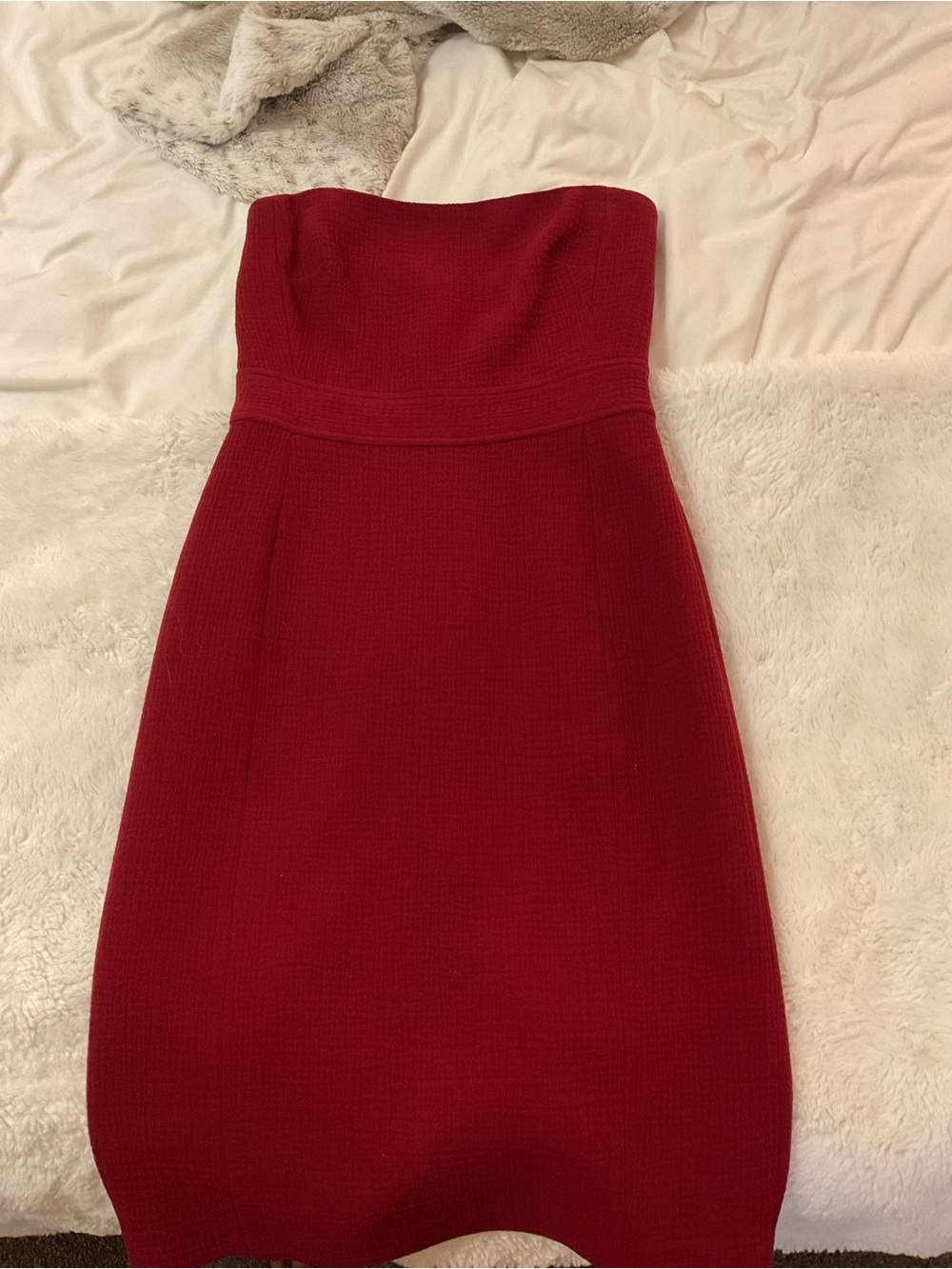 J. Crew Strapless Burgundy Sheath Dress